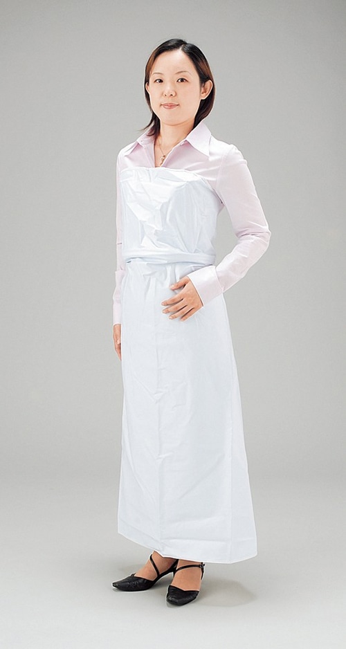 日本ウェーブロック ワンタッチプロテクター B型胸付前掛型 白 〈PVC製〉 1個 (ご注文単位1個)【直送品】