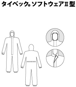 アゼアス デュポンTM タイベック(R)ソフトウェアⅡ型〈WORK1〉 M 1個 (ご注文単位1個)【直送品】