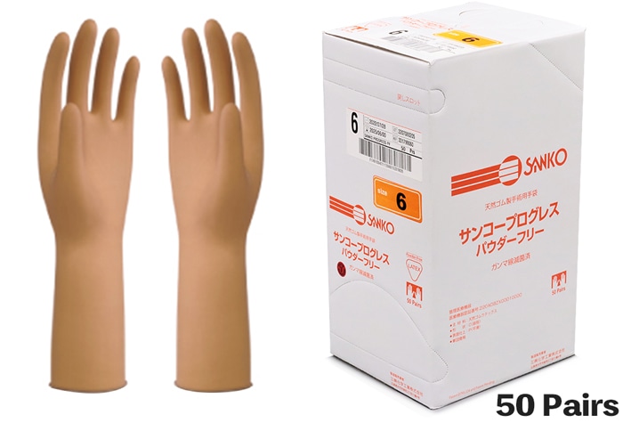 医療用手袋 サンコープログレスPF サイズ6インチ (50双入) 1箱 (ご注文単位1箱)【直送品】