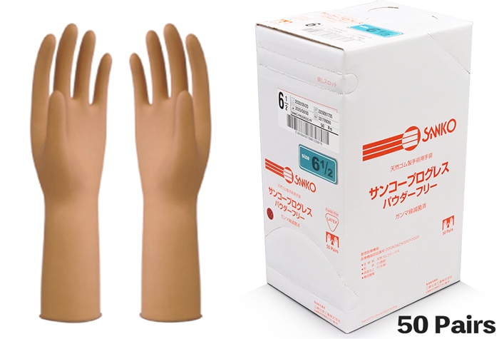 医療用手袋 サンコープログレスPF サイズ6.5 (50双入) 1箱 (ご注文単位1箱)【直送品】
