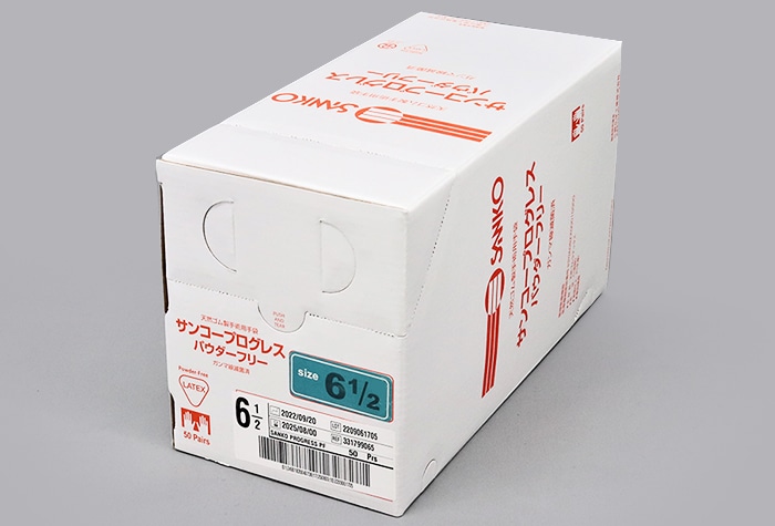 医療用手袋 サンコープログレスPF サイズ6.5 (50双入) 1箱 (ご注文単位1箱)【直送品】