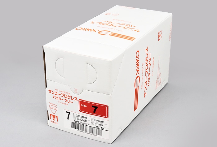 医療用手袋 サンコープログレスPF サイズ7.0 (50双入) 1箱 (ご注文単位1箱)【直送品】