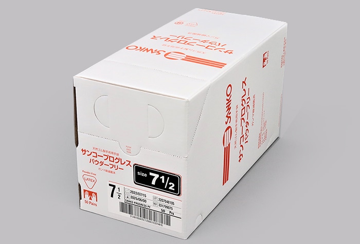 医療用手袋 サンコープログレスPF サイズ7.5 (50双入) 1箱 (ご注文単位1箱)【直送品】