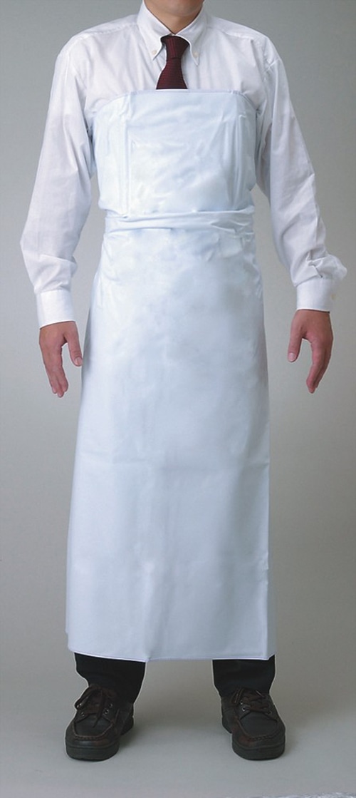 日本ウェーブロック ワンタッチ前掛ロング B型 白 1枚 (ご注文単位1枚)【直送品】