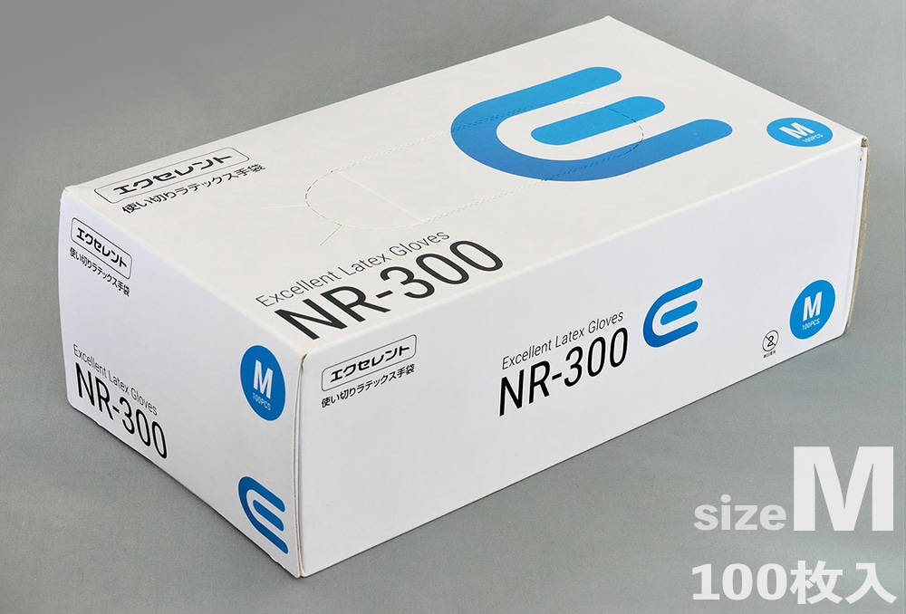 使い捨て手袋 エクセレントラテックス手袋 NR-300 パウダーフリー M 1箱 (ご注文単位1箱)【直送品】