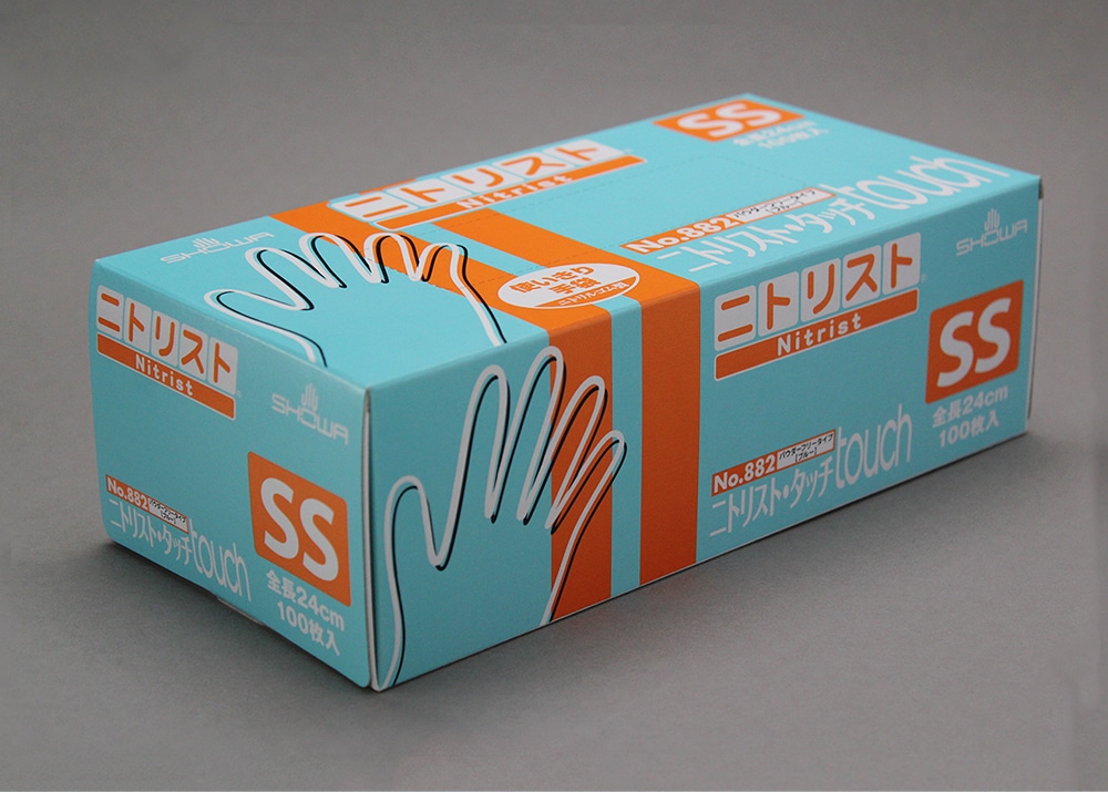 ショーワグローブ ニトリスト・タッチ手袋 No882 SSサイズ (100枚入) 1箱 (ご注文単位1箱)【直送品】