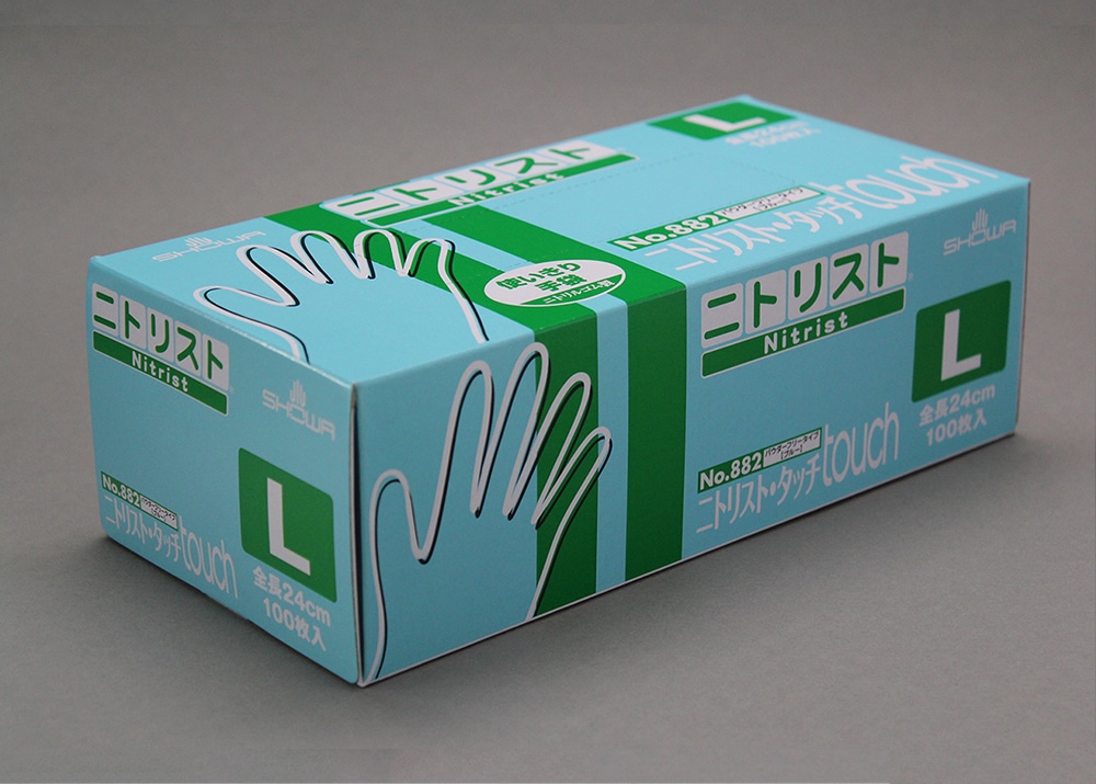 ショーワグローブ ニトリスト・タッチ手袋 No882 Lサイズ (100枚入) 1箱 (ご注文単位1箱)【直送品】