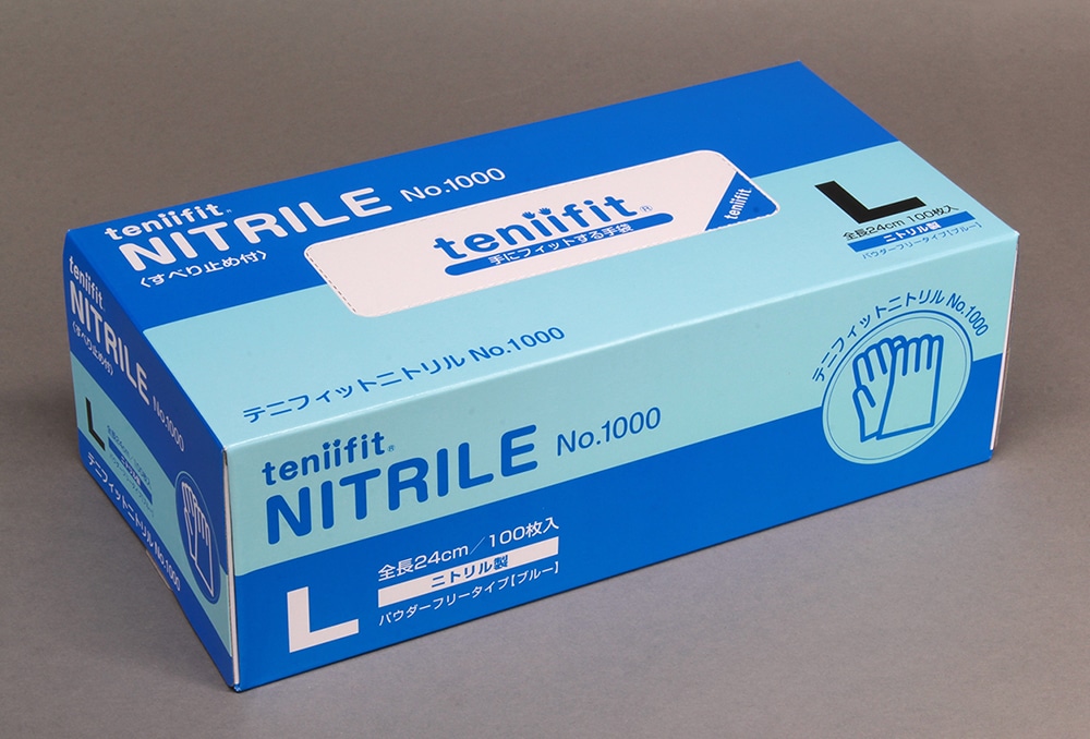 teniifit(テニフィット）ニトリル No1000  Lサイズ 100枚入 1箱 (ご注文単位1箱)【直送品】