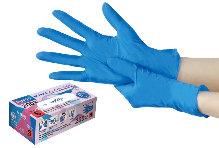 teniifit(ﾃﾆﾌｨｯﾄ)NITRILE ﾋﾟｭｱﾌﾞﾙｰ NO.1500 Sｻｲｽﾞ(200枚入) 1箱 (ご注文単位1箱)【直送品】