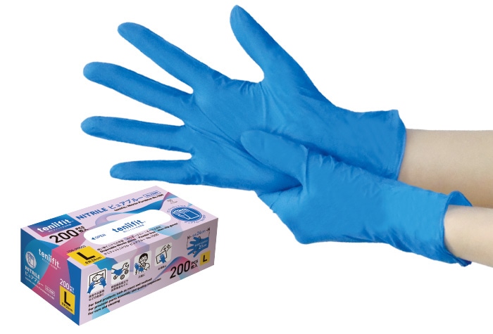 teniifit(ﾃﾆﾌｨｯﾄ)NITRILE ﾋﾟｭｱﾌﾞﾙｰ NO.1500 Lｻｲｽﾞ(200枚入) 1箱 (ご注文単位1箱)【直送品】