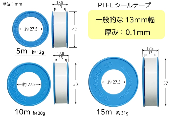 バルカー PTFEシールテープ 0.1mm×13mm×10m 1巻 (ご注文単位1巻)【直送品】