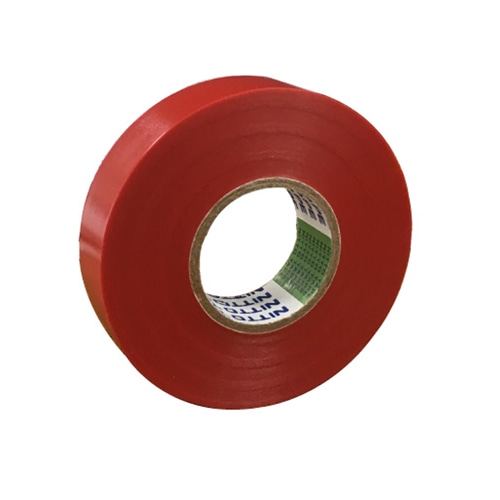 日東電工 ビニールテープ 0.2mm×19mm×20m 赤 1巻 (ご注文単位1巻)【直送品】