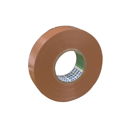 日東電工 ビニールテープ 0.2mm×19mm×20m 茶 1巻 (ご注文単位1巻)【直送品】