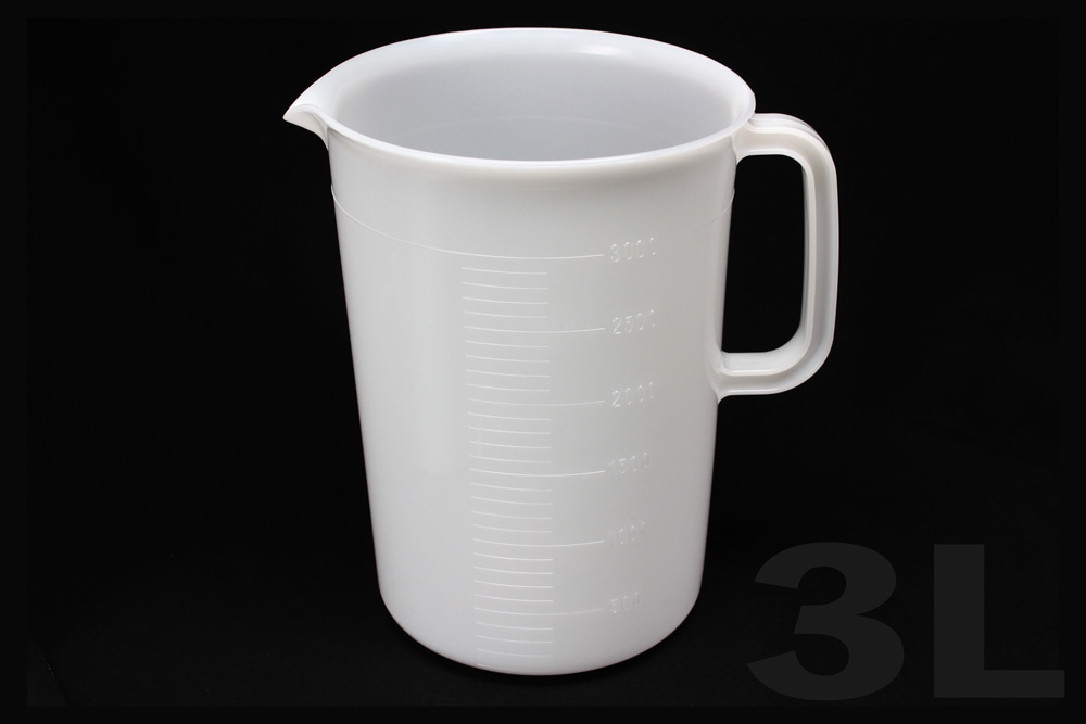 日本メデカルサイエンス ポリエチレンビーカー 3L 片手付 目盛付 1個 (ご注文単位1個)【直送品】