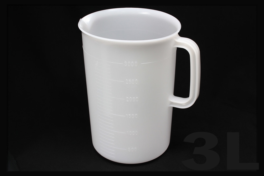 日本メデカルサイエンス ポリエチレンビーカー 3L  片手付 目盛付 1個 (ご注文単位1個)【直送品】