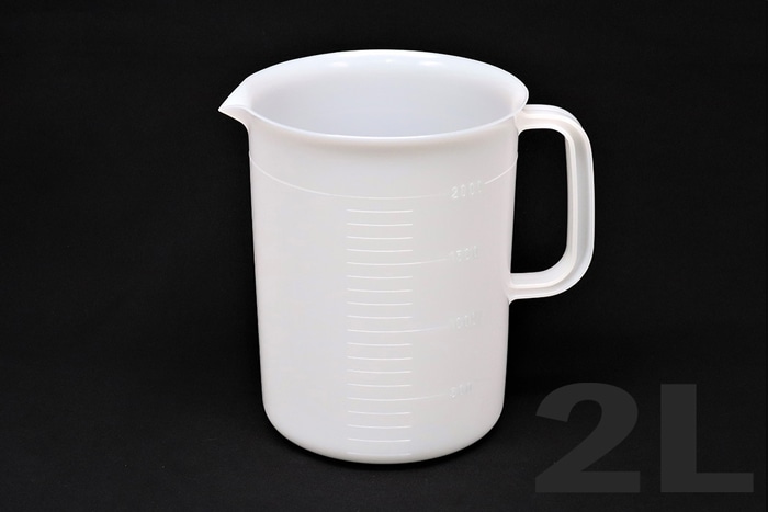 日本メデカルサイエンス ポリエチレンビーカー 2L 片手付 目盛付 1個 (ご注文単位1個)【直送品】