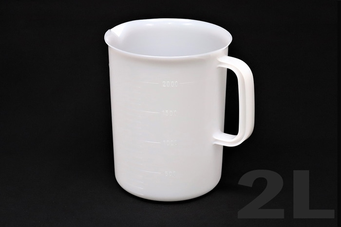 日本メデカルサイエンス ポリエチレンビーカー 2L  片手付 目盛付 1個 (ご注文単位1個)【直送品】