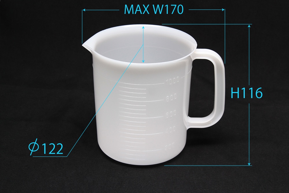 日本メデカルサイエンス ポリエチレンビーカー 手付ビーカー 1L 1個 (ご注文単位1個)【直送品】