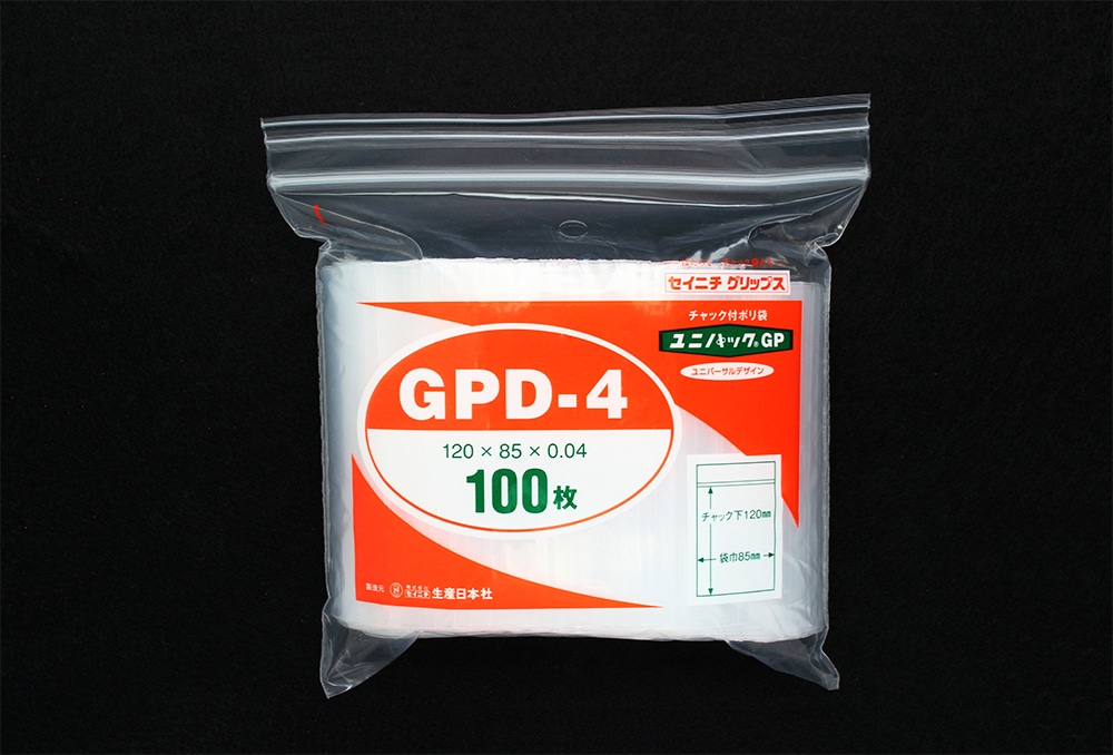 ユニパックGP GPD-4 120×85mm×0.04mm厚 (100枚入) 1個 (ご注文単位1個)【直送品】