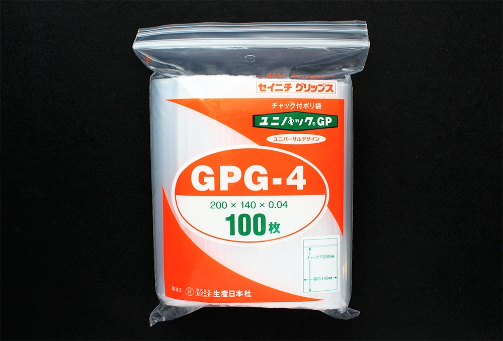 ユニパックGP GPG-4 200×140mm×0.04mm厚 (100枚入) 1個 (ご注文単位1個)【直送品】
