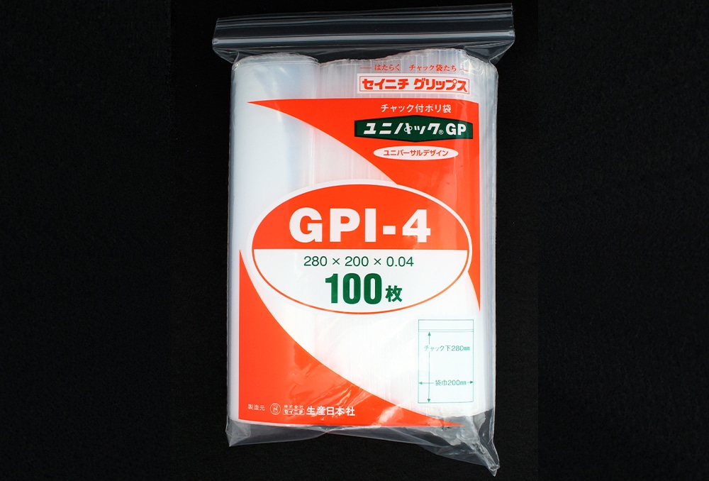ユニパックGP GPI-4 280×200mm×0.04mm厚 (100枚入) 1個 (ご注文単位1個)【直送品】