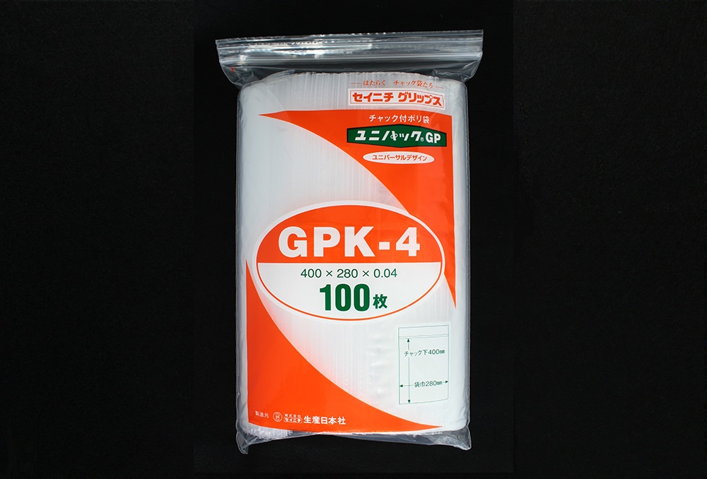 ユニパックGP GPK-4 400×280mm×0.04mm厚 (100枚入) 1個 (ご注文単位1個)【直送品】