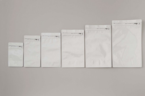 ラミジップ スタンドタイプ ホワイト(アルミ) AL-10W 50枚入 1個 (ご注文単位1個)【直送品】