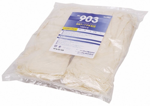 リーブル No.903　繊細タッチ　ラテックス（天然ゴム）手袋　Sサイズ (100枚入) 1個 (ご注文単位1個)【直送品】