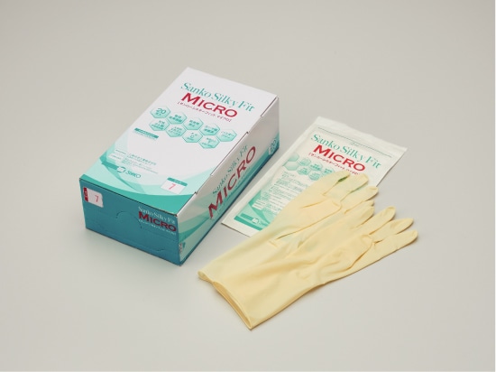 医療用手袋 サンコーシルキーフィットマイクロ　6.5 (20双入） 天然ゴム製 1箱 (ご注文単位1箱)【直送品】