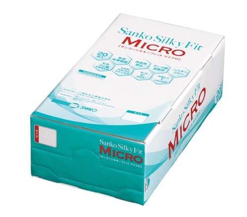 医療用手袋 サンコーシルキーフィットマイクロ 6.5 (20双入) 天然ゴム製 1箱 (ご注文単位1箱)【直送品】