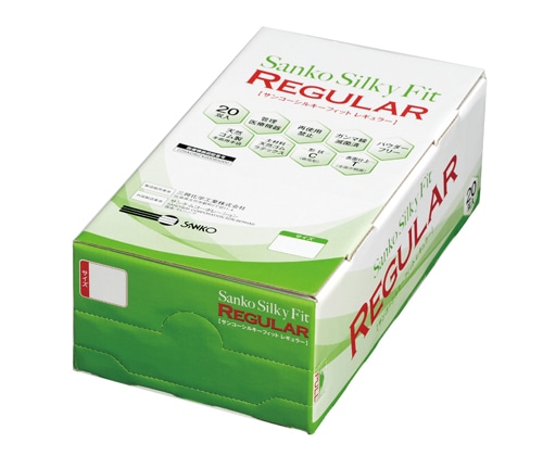 医療用手袋 サンコーシルキーフィットレギュラー 7.5 (20双入) 天然ゴム製 1箱 (ご注文単位1箱)【直送品】