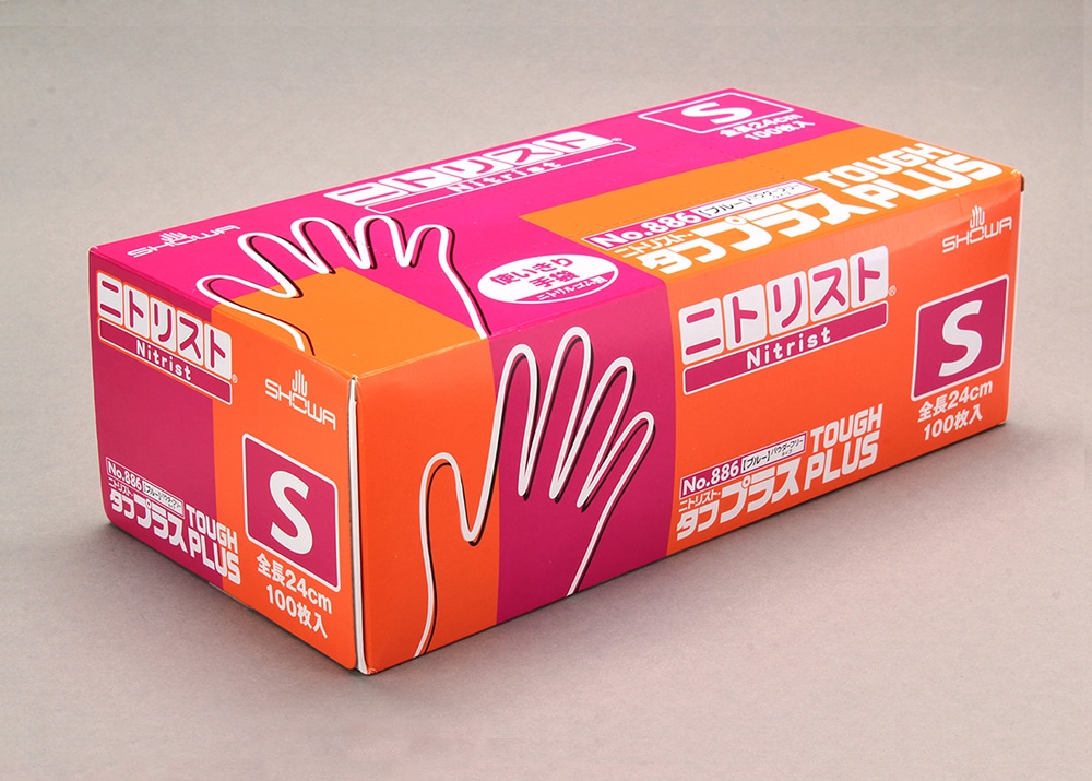 ショーワグローブ ニトリスト・タフプラス手袋 No.886 Sサイズ 100枚入 1箱 (ご注文単位1箱)【直送品】
