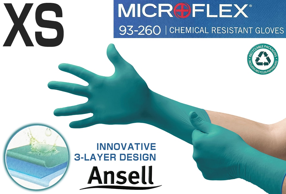 ANSELL(アンセル) アンセル マイクロフレックス XS (50枚入) ネオプレン使い捨て手袋 93-260-6 1箱 (ご注文単位1箱)【直送品】