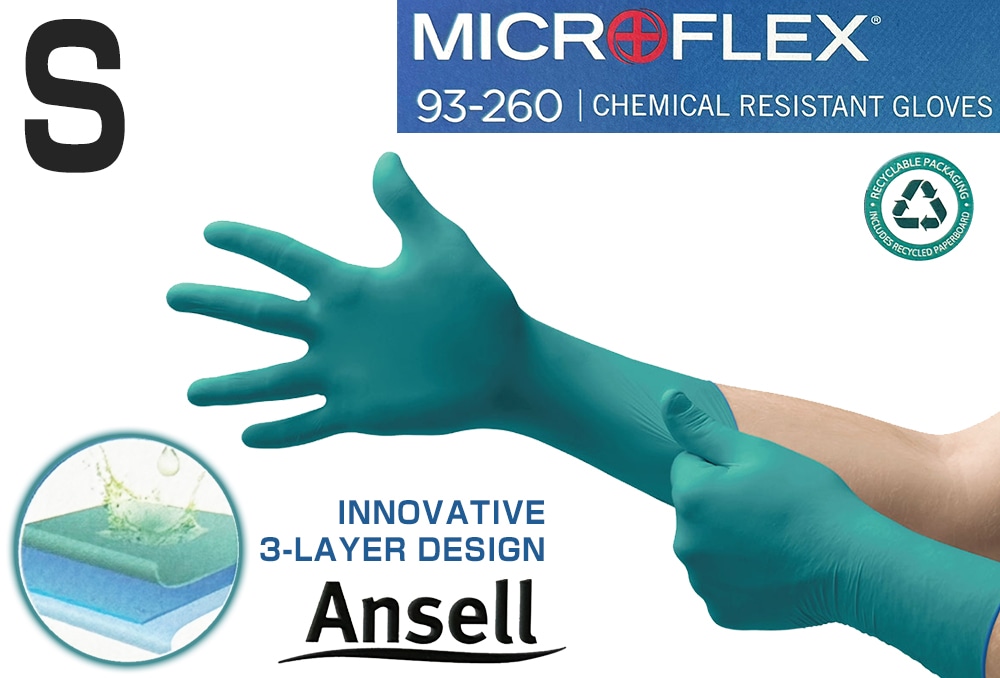 ANSELL(アンセル) アンセル マイクロフレックス S(50枚入)ネオプレン使い捨て手袋 93-260-7 1箱 (ご注文単位1箱)【直送品】