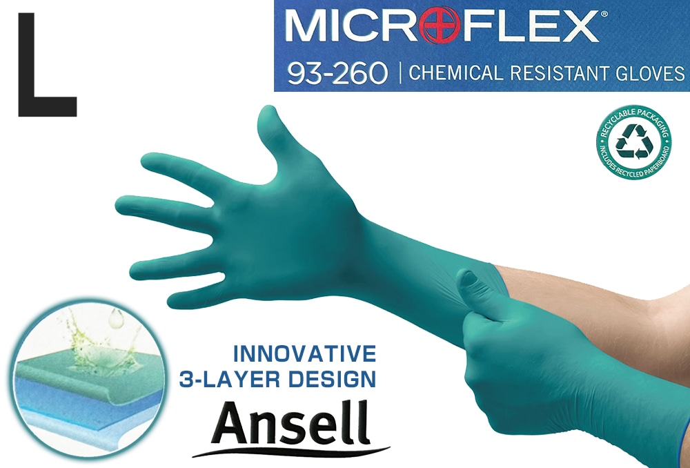 ANSELL(アンセル) アンセル マイクロフレックス L(50枚入)ネオプレン使い捨て手袋 93-260-9 1箱 (ご注文単位1箱)【直送品】