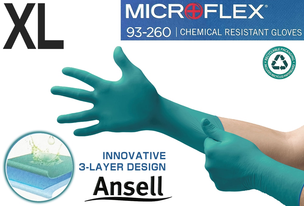 ANSELL(アンセル) アンセル マイクロフレックス XL(50枚入)ネオプレン使い捨て手袋 93-260-10 1箱 (ご注文単位1箱)【直送品】