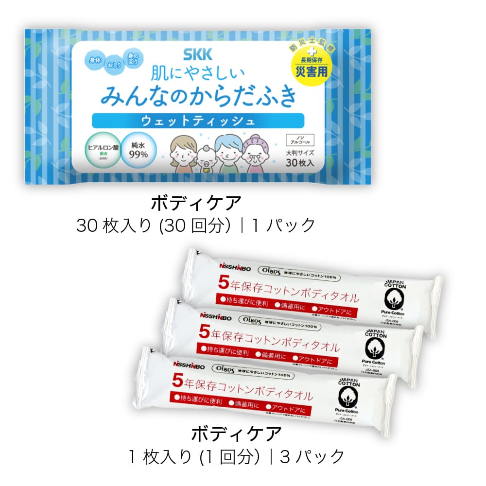四国紙販売 水のいらない全身キレイセット b(防災士監修 2023防災グッズ大賞) 1箱 (ご注文単位1箱)【直送品】