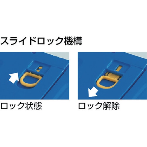 トラスコ中山 折りたたみコンテナ 薄型タイプ ロックフタ付 ５０Ｌ透明/ブルー TR-C50B-TM 1個 (ご注文単位1個)【直送品】