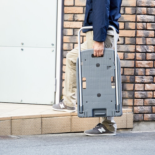 トラスコ中山 TRUSCO 小型樹脂製運搬車 こまわり君 (折りたたみハンドルタイプ・省音タイプ) 600X390 MP-6039N2-DG アーセナルグレー 1台 (ご注文単位1台)【直送品】