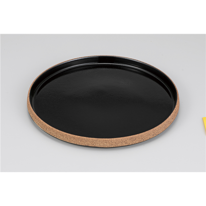 古林陶器 和陶オープン Cork(コルク) コルク 黒24cm切立丸皿 1245101051 1個（ご注文単位1個）【直送品】