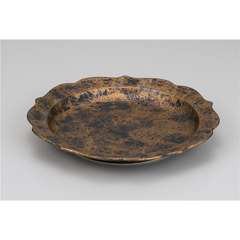 古林陶器 和陶オープン Cork(コルク) 稜花 金光24cm皿 1245101751 1個（ご注文単位1個）【直送品】