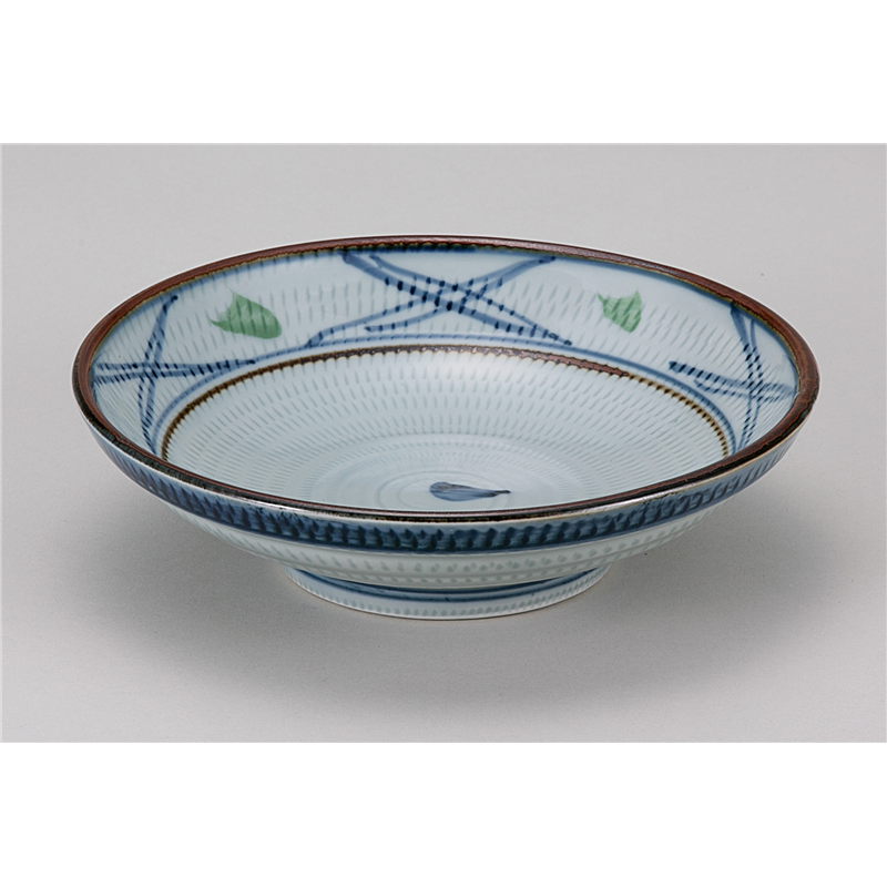 古林陶器 和陶オープン 飛びかんな格子 7.0麺皿 841500641 1個（ご注文単位1個）【直送品】