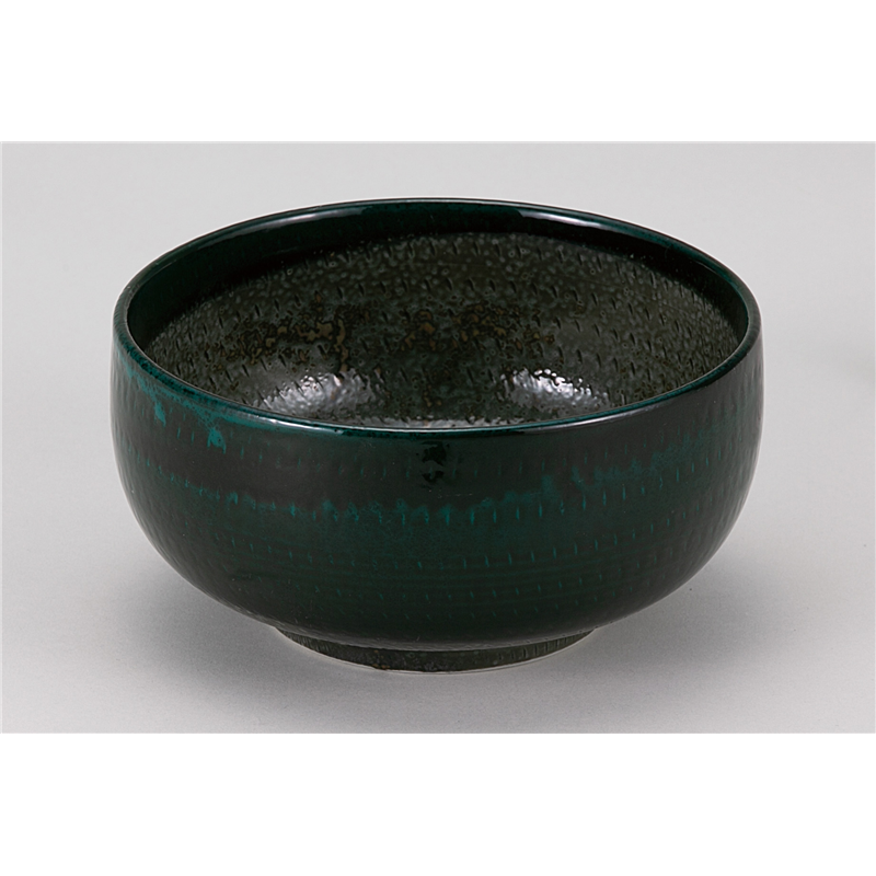 古林陶器 和陶オープン 飛びかんな深緑 深口6.0ボール 841505141 1個（ご注文単位1個）【直送品】