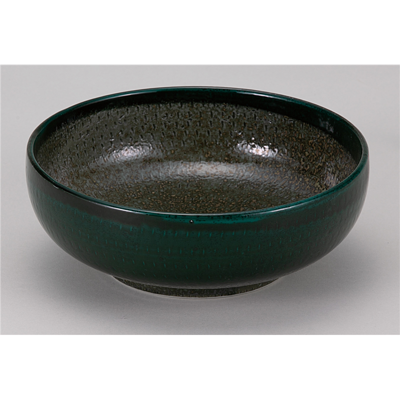 古林陶器 和陶オープン 飛びかんな深緑 7.0ボール 841505241 1個（ご注文単位1個）【直送品】
