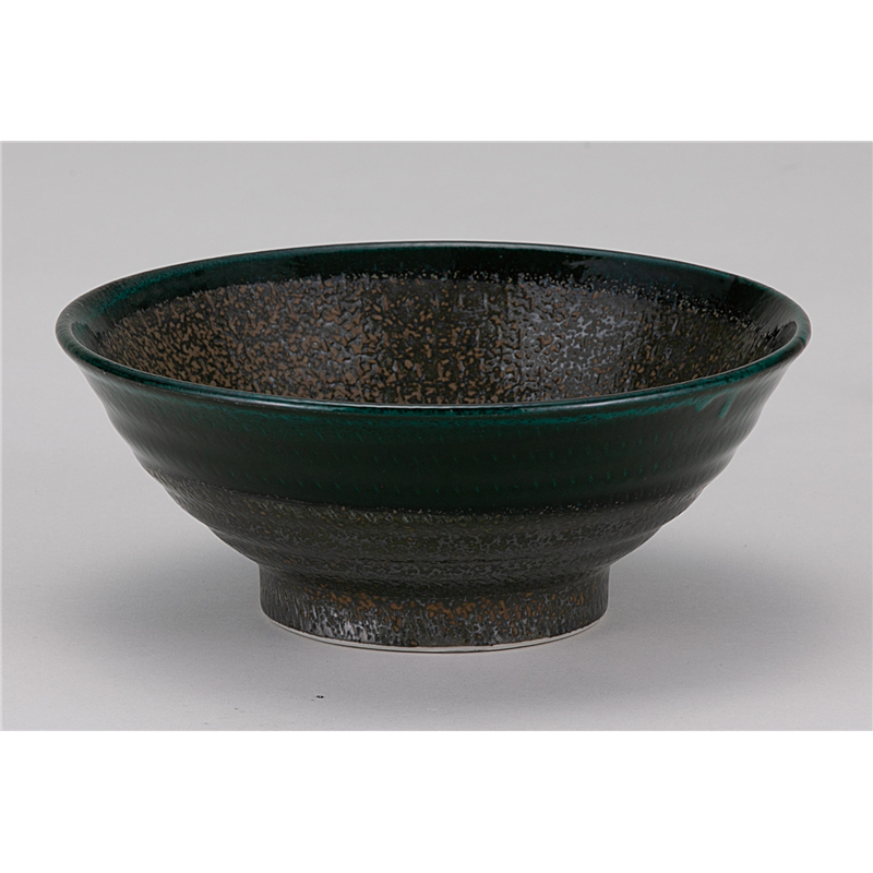 古林陶器 和陶オープン 飛びかんな深緑 7.0そば丼 1145400841 1個（ご注文単位1個）【直送品】