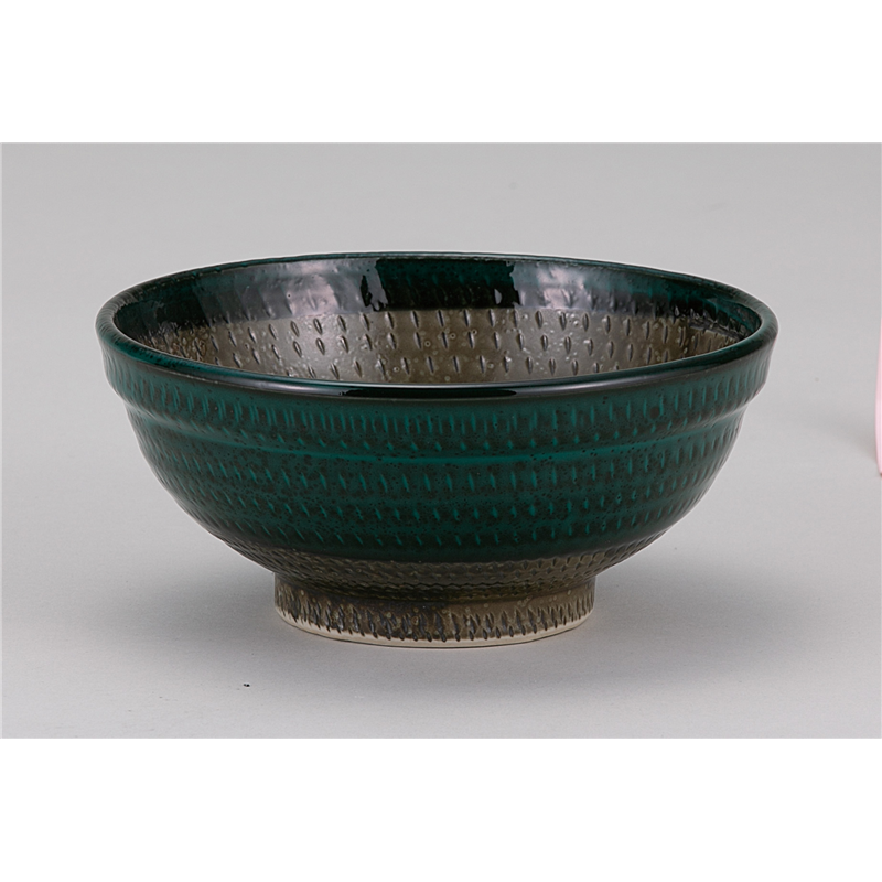 古林陶器 和陶オープン 飛びかんな深緑 6.0玉渕丼 841505741 1個（ご注文単位1個）【直送品】