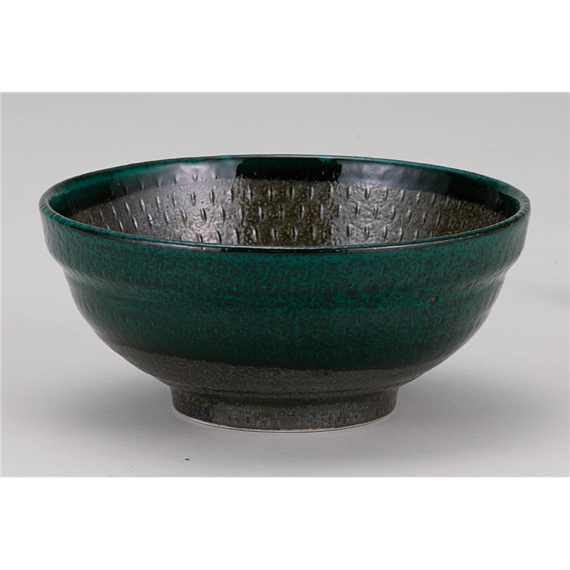 古林陶器 和陶オープン 飛びかんな深緑 6.8玉渕丼 841505841 1個（ご注文単位1個）【直送品】