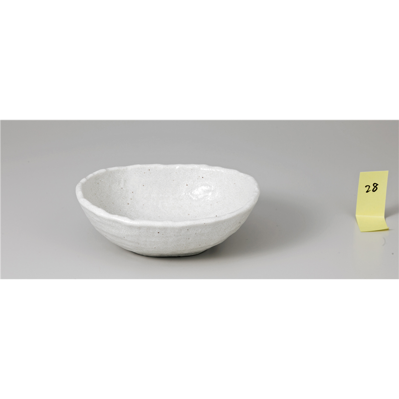 古林陶器 和陶オープン 新生白マット水晶 盛鉢(中) 1045502840 1個（ご注文単位1個）【直送品】