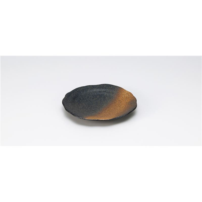 古林陶器 和陶オープン 黒備前吹き 銘々皿 844501341 1個（ご注文単位1個）【直送品】