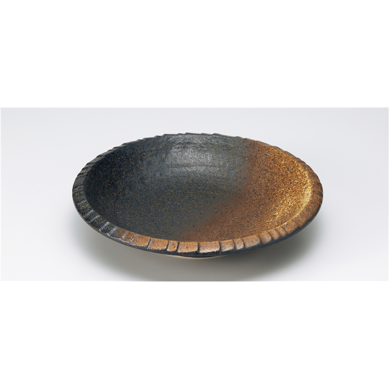 古林陶器 和陶オープン 黒備前吹き 8.0麺鉢 844500641 1個（ご注文単位1個）【直送品】